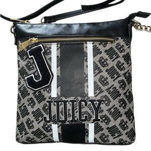 Juicy Couture Crossbody Bag Juicy Couturere Black Leatherher Canvas Monogram Bag
